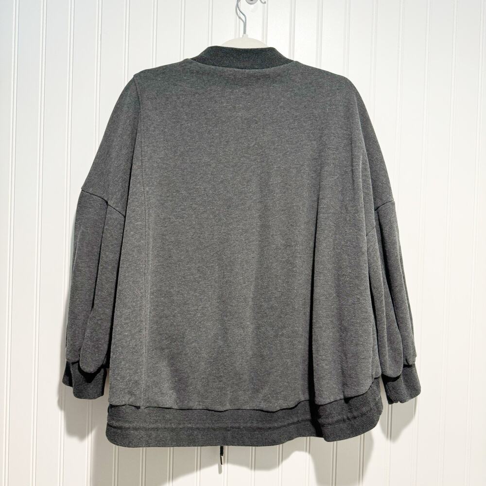 NAP Gray Terry Boxy Sweatshirt Drawstring Waist Size Medium - Picture 8 of 8